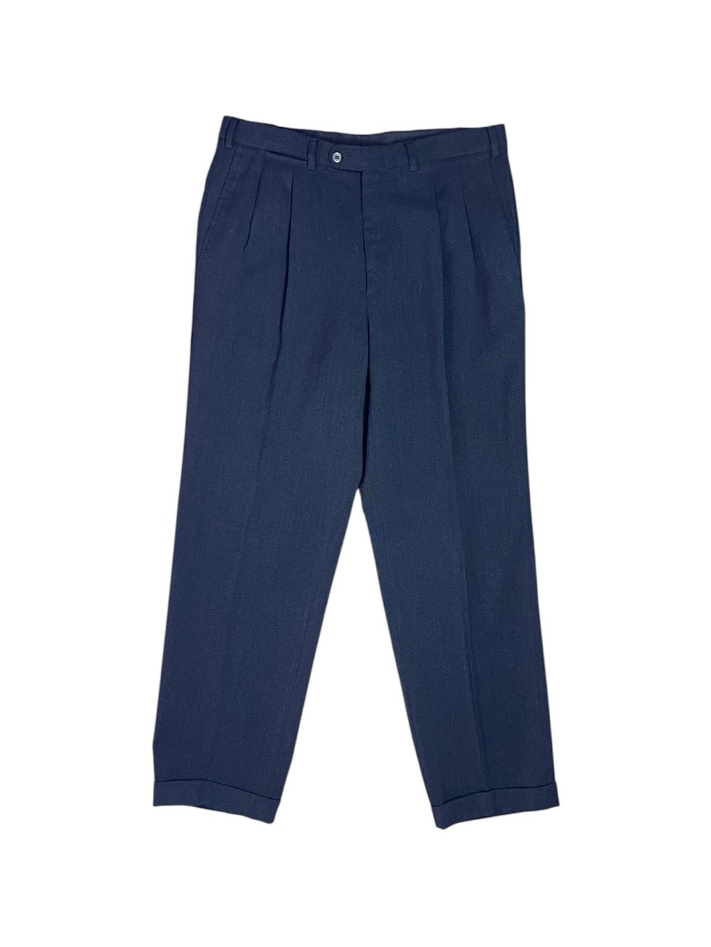 Ermenegildo Zegna Vintage Wool Pleated Trousers Charcoal Mens 52 IT Large 35x31